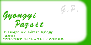 gyongyi pazsit business card