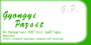 gyongyi pazsit business card